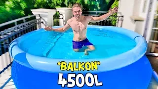 NAJWIĘKSZY BASEN 4500 LITRÓW NA BALKONIE! *ekstremalne*