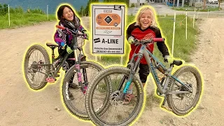 8 Year Olds Ride A-Line in Whistler Mountain Bike Park (CUTE)