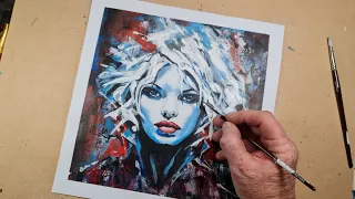 How I Paint an Abstract Portrait in Acrylics. Dubbed the Ice Queen.