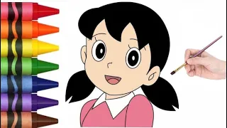 Kids Draw Shizuka Doraemon | Drawing Coloring Shizuka | Anak Menggambar Mewarnai Shizuka
