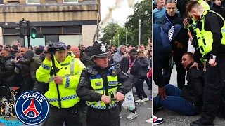 NEWCASTLE FANS Clash WITH PSG ULTRAS | newcastle united vs PSG 4:1 Champions League 4/10/2023