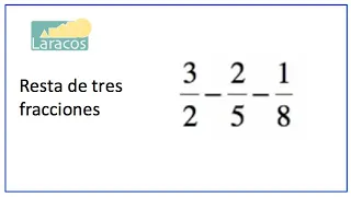 Resta de tres fracciones con diferente denominador