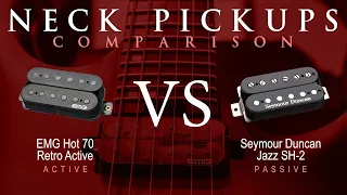 EMG HOT 70 RETRO ACTIVE vs Seymour Duncan JAZZ SH-2 - Neck Pickup Guitar Tone Comparison Demo