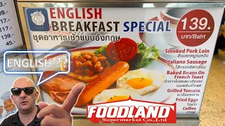 Eating an English Breakfast at Foodland Thailand