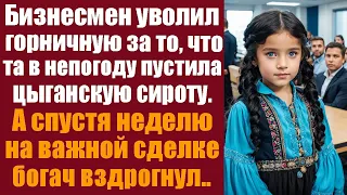 Бизнесмен уволил горничную, за то, что та в непогоду пустила в дом цыганскую сироту. А спустя неделю