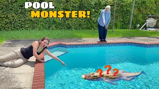 MONSTER FOUND LIVING IN MY GRANDMAS POOL!