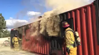 Backdraft / Smoke explosion during fire control training