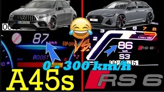 2020 Mercedes A45s 421 HP vs 2020 Audi RS6 600 HP Acceleration Sound -0-200 100-200km/h