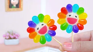 Rainbow Jelly 🌈🌺 Tasty Miniature Daisy Flower Jelly Making | 1000+ Miniature Rainbow Cake Ideas