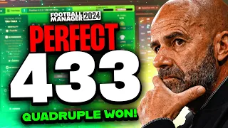 Peter Bosz's PERFECT 433 FM24 Tactics! | Quadruple Winning! | 3.5+ Goals Per Game!
