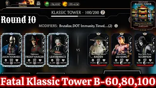 Klassic Tower Boss Battle 100 & 60 , 80 Fight + Reward MK Mobile