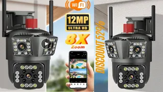 HD 8MP PTZ WiFi 4K Dual Lens Screen Camera 6K 12MP Three Screens Security Protection IP CCTV