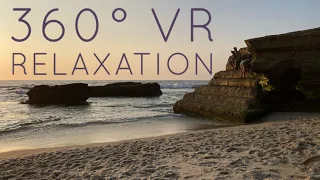 360° VR BEACH La Jolla Beach Sunset Relaxation [10 Mins]