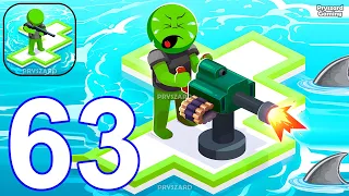 War of Rafts: Crazy Sea Battle - Gameplay Walkthrough Part 63 Stickman Raft War (Android,iOS)