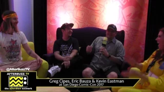 Greg Cipes, Eric Bauza and Kevin Eastman (TNMT) at San Diego Comic-Con 2017