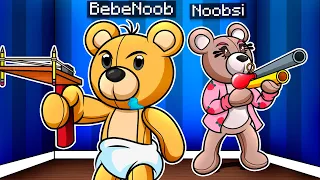 ¡Nos convertimos en un OSO de PELUCHE! 🧸🚪 BEBÉ NOOB Juega