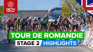 Fast Run-In To First Bunch Sprint | Tour De Romandie 2022 Stage 2 Highlights