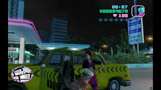 GTA Vice City - What The Taxi Driver says!?? (Stealing Kaufmann Cab - Cabbie)