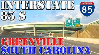 I-85 South - Greenville - Spartanburg - South Carolina - 4K Highway Drive