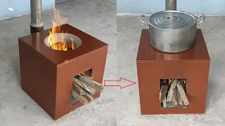 How to make smoke free wood stove   beautiful saving firewood