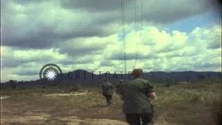 American 1st Air Cavalry Division soldiers rappel from helicopter during a traini...HD Stock Footage