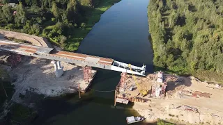 Чериков.Строительство моста идёт полным ходом.