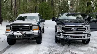 2021 Ford Super Duty F250 Tremor vs 2000 F 350 snow test!