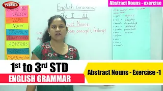 1st to 3rd STD English Grammar | Abstract Nouns - Exercise -1 | Grammar for Beginners