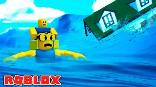 CONSTRUYE PARA SALVARTE DEL TSUNAMI MAS GRANDE DEL MUNDO EN ROBLOX | JehxTp