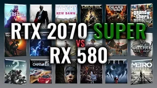 RTX 2070 SUPER vs RX 580 Benchmarks | Gaming Tests Review & Comparison | 59 tests