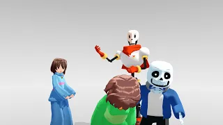 【MMD Oat Thailand】 Trust fall fail MEME 【Sans x Chara】【Undertale】