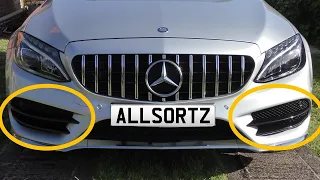 CHEAP Mod For My 2016 Mercedes W205 C Class: Installing Front Bumper Blade's: Part 5