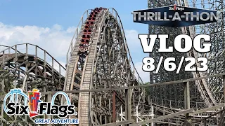 Thrill-A-Thon 2023: Full Experience (Vlog) | Six Flags Great Adventure 8/6/23