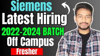 Siemens Biggest Hiring | Latest Off Campus Drive For Fresher | 2021 | 2022 | 2023 | 2024 Batch Jobs
