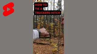 HOW TO TIE A TRUCKERS HITCH // Best knot for backpacking ridgelines and clotheslines #shorts