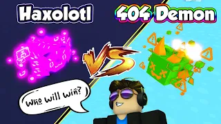 Rainbow 404 Demon vs Dark Matter Haxolotl - Best Tech Coin Farmer - Pet Simulator X Guide