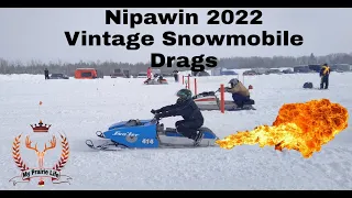 2022 Nipawin Vintage Snowmobile Drags. Walk Around And Some Races.