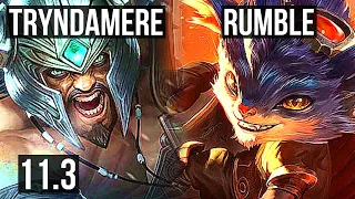 TRYNDAMERE vs RUMBLE (TOP) | 2.3M mastery, 6 solo kills, 1000+ games | NA Master | v11.3