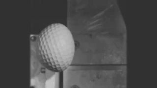 A golf ball hitting steel at 150mph. Filmed at 70,000fps