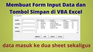 Membuat Form Input Data dan Tombol Simpan di VBA Excel