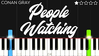 Conan Gray - People Watching | EASY Piano Tutorial