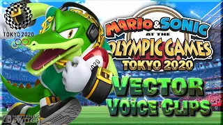 All Vector the Crocodile Voice Clips • Mario & Sonic at the Olympic Games Tokyo (Keith Silverstein)