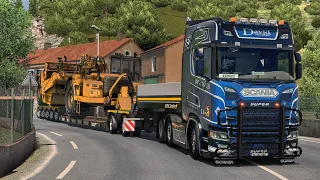 Heavy Machinery Delivery Through Narrow Roads | Scania 770S | #ets2 1.50