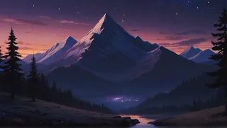 Mountain Melodies at Dusk: Lofi Starscape Serenity