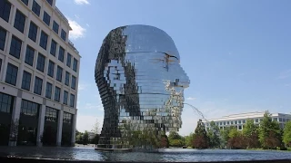 Metalmorphosis - Giant Metal Head Kinetic Sculpture in Charlotte