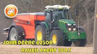 Fertilizing 2024 | John Deere 6250R & Rauch Axent 100.1 trailed fertiliser spreader