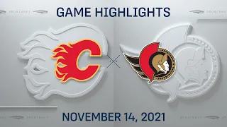 NHL Highlights | Flames vs. Senators - Nov. 14, 2021