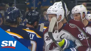 Colorado Avalanche And St Louis Blues Exchange Handshakes After Four-Game Sweep