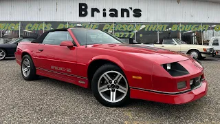 BRIANS AUTO CENTER: 1987 Chevrolet Camaro 2dr Convertible IROC Z with only 32,120 MILES