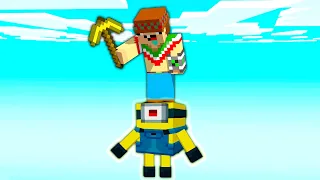 ¡Minecraft PERO es 1 BLOQUE de CARICATURAS! 😂💛💥 SILVIOGAMER MINECRAFT PERO